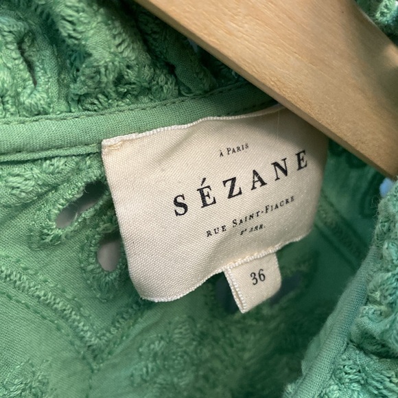 Sézane Louisah Blouse Size 36, Green - Picture 4 of 4